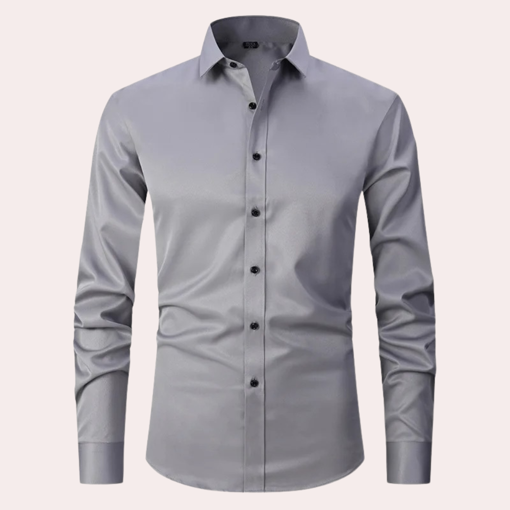 Classic Stretch Dress Shirt  Premium Burgundy Cotton Blend - Product detail 8