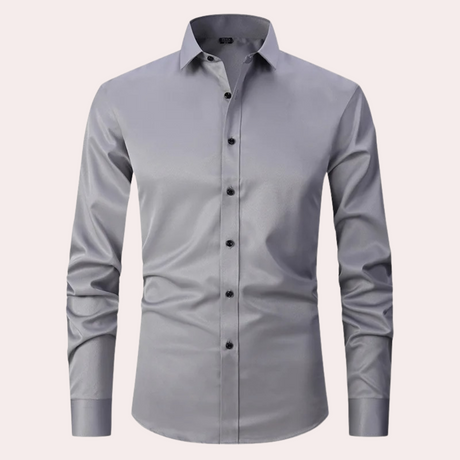 Classic Stretch Dress Shirt  Premium Burgundy Cotton Blend - Product detail 8