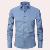 Classic Stretch Dress Shirt  Premium Burgundy Cotton Blend - Product example