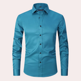 Classic Stretch Dress Shirt  Premium Burgundy Cotton Blend - Product detail 4
