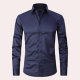 Classic Stretch Dress Shirt  Premium Burgundy Cotton Blend - Product detail 11