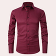 Classic Stretch Dress Shirt  Premium Burgundy Cotton Blend - Product detail 7