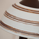 Modern LED Table Lamp  Walnut Wood Base with Striped Shade - Product detail 5