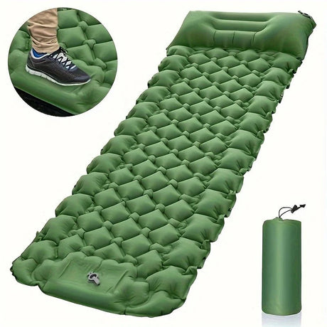 Inflatable Camping Mattress  Lightweight Built-In Foot Pump - Product showcase
