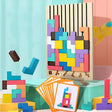 Wooden Tetris Stacking Game  Colorful Montessori Educational Toy - Product showcase