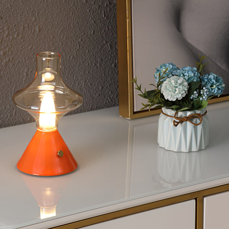 Vintage Table Lamp  Glass Hourglass Design - Product detail 11