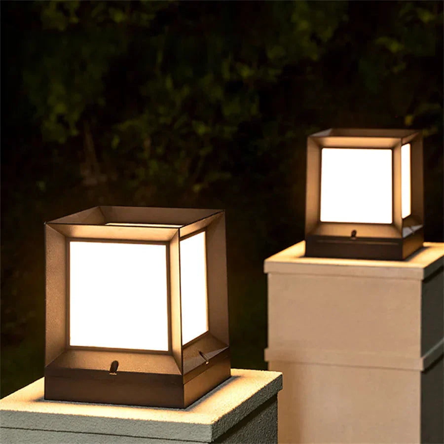 Modern Pillar Light  Square LED Post Lamp for Outdoor - Detailed view
