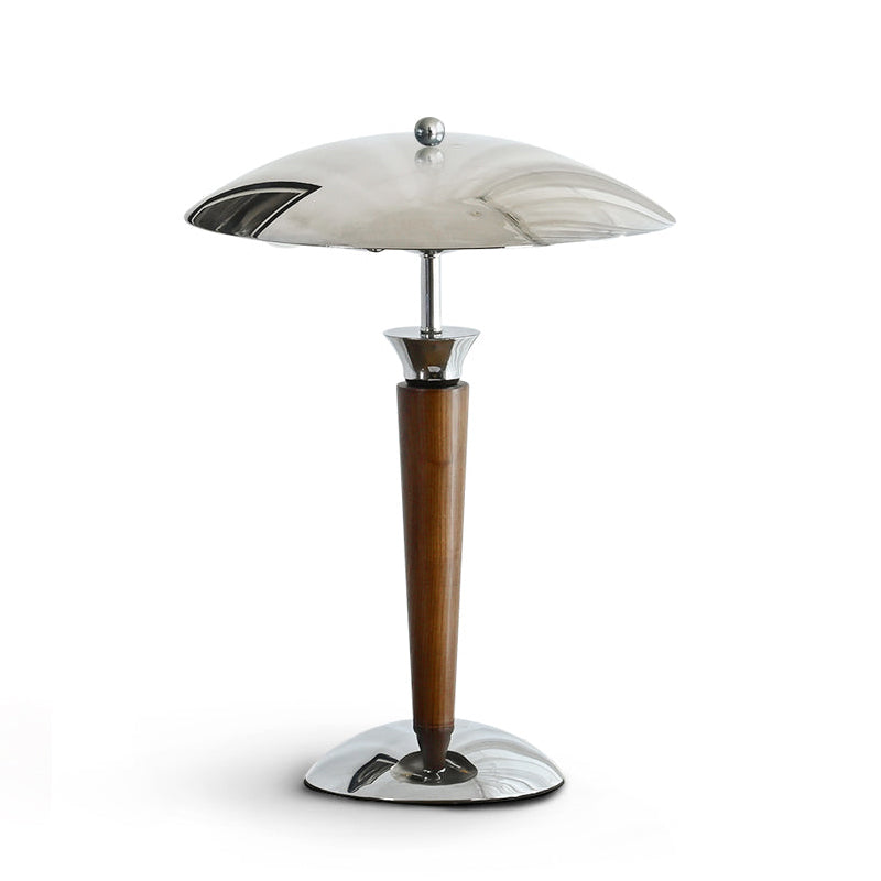 Modern Table Lamp  Chrome Shade Wood Stem Design - Product detail 48