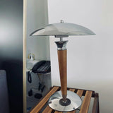 Modern Table Lamp  Chrome Shade Wood Stem Design - Product detail 13