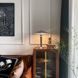 Modern Table Lamp  Chrome Shade Wood Stem Design - Product detail 14