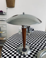 Modern Table Lamp  Chrome Shade Wood Stem Design - Product detail 15