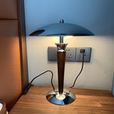 Modern Table Lamp  Chrome Shade Wood Stem Design - Product detail 18