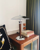 Modern Table Lamp  Chrome Shade Wood Stem Design - Product detail 20