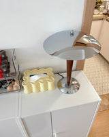 Modern Table Lamp  Chrome Shade Wood Stem Design - Product detail 23