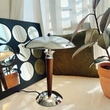 Modern Table Lamp  Chrome Shade Wood Stem Design - Product detail 30