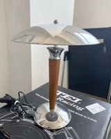 Modern Table Lamp  Chrome Shade Wood Stem Design - Product detail 33