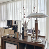 Modern Table Lamp  Chrome Shade Wood Stem Design - Product detail 35