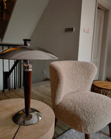 Modern Table Lamp  Chrome Shade Wood Stem Design - Product detail 39