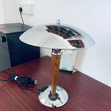 Modern Table Lamp  Chrome Shade Wood Stem Design - Product detail 40