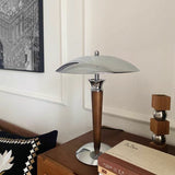Modern Table Lamp  Chrome Shade Wood Stem Design - Product detail 43