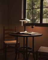 Modern Table Lamp  Chrome Shade Wood Stem Design - Product detail 6