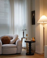Modern Table Lamp  Chrome Shade Wood Stem Design - Product detail 8
