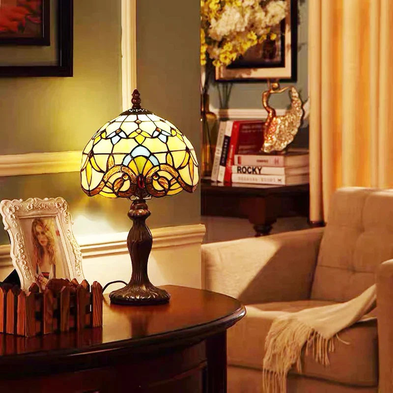 Floral Table Lamp  Stained Glass Sunflower Design - Product detail 4