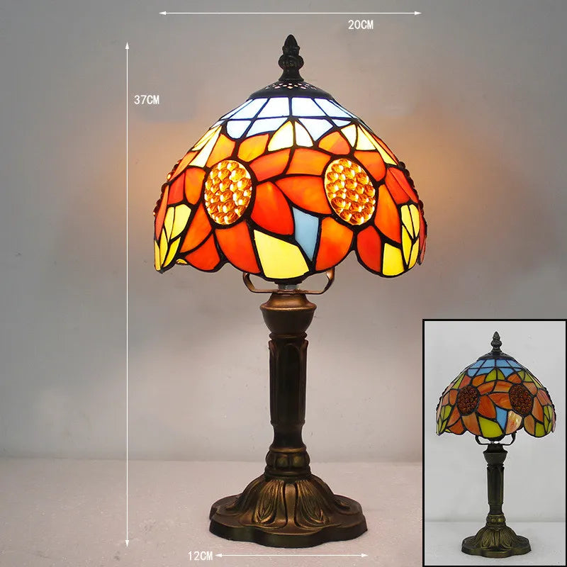 Floral Table Lamp  Stained Glass Sunflower Design - Product detail 7
