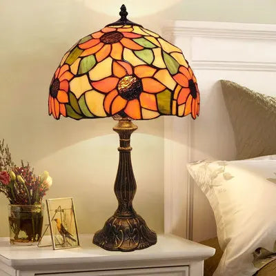 Floral Table Lamp  Stained Glass Sunflower Design - Product detail 5