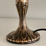Vintage Tiffany Table Lamp  Floral Glass Shade With Antique Gold Base - Product detail 16