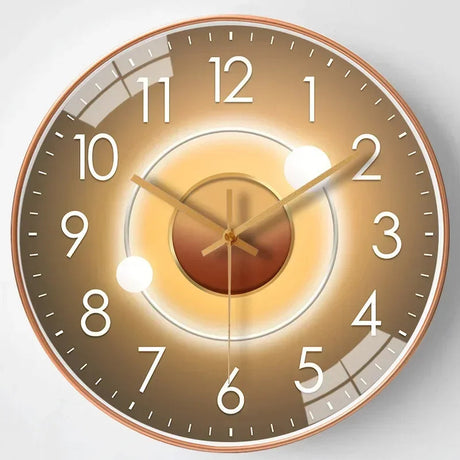 Silent Wall Clock  Gradient Gold Digital Design - Product showcase