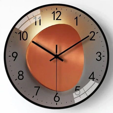 Silent Wall Clock  Gradient Gold Digital Design - Detailed view