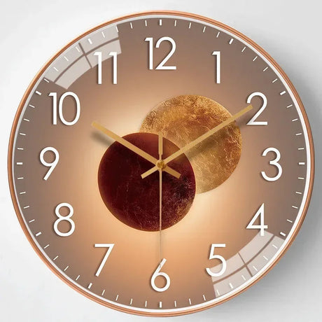 Silent Wall Clock  Gradient Gold Digital Design - Product example