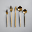 Minimalist Cutlery Set  20-Piece Stainless Steel Gold Flatware - Product showcase