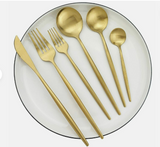 Minimalist Cutlery Set  20-Piece Stainless Steel Gold Flatware - Product detail 8