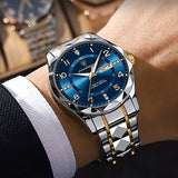 Mens Sports Watch  Blue Dial Stainless Steel Two-Tone - Product detail 4