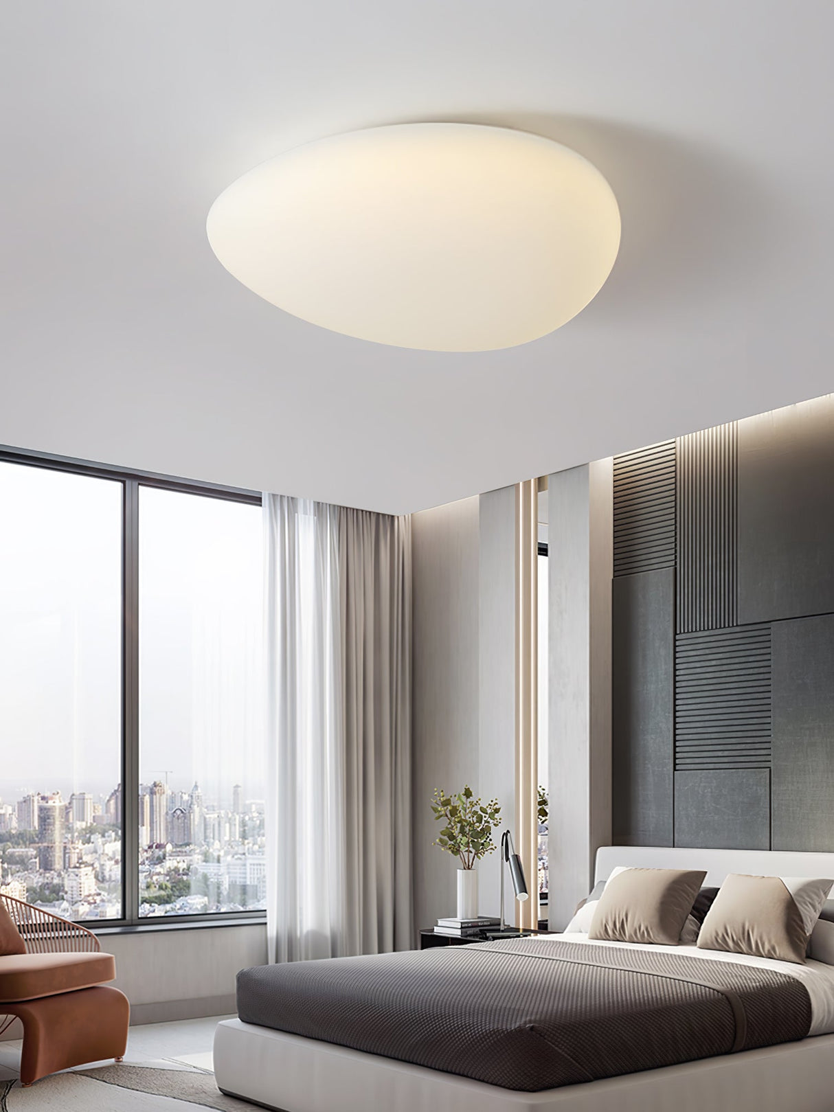 Modern LED Ceiling Light  Minimalist White Oval Design - Product detail 9