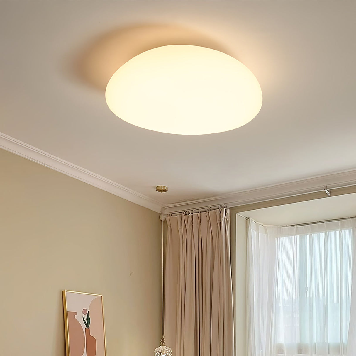 Modern LED Ceiling Light  Minimalist White Oval Design - Product example