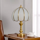 Vintage Brass Table Lamp  Tulip Glass Shade Design - Product example