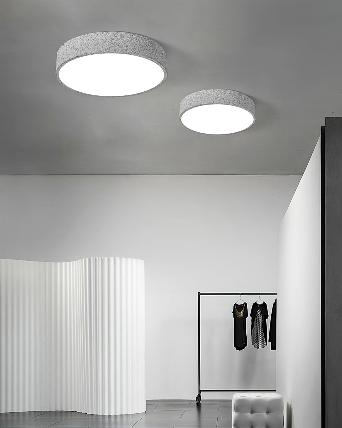Modern Ceiling Light  Brutalist Gray Round Design - Product detail 4