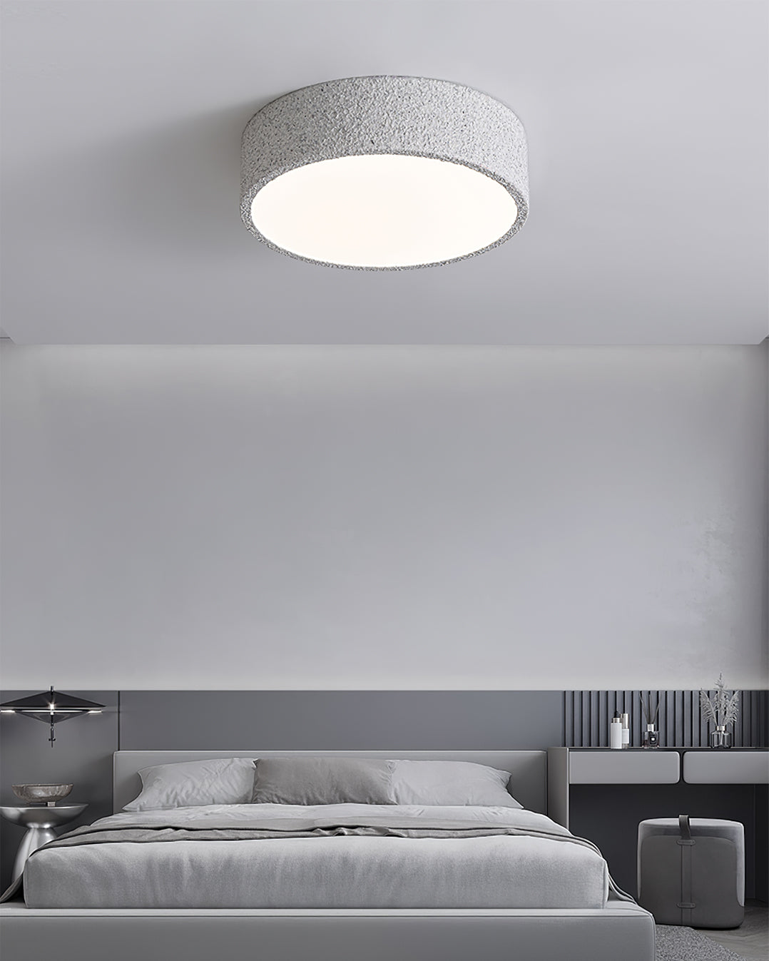 Modern Ceiling Light  Brutalist Gray Round Design - Product detail 5
