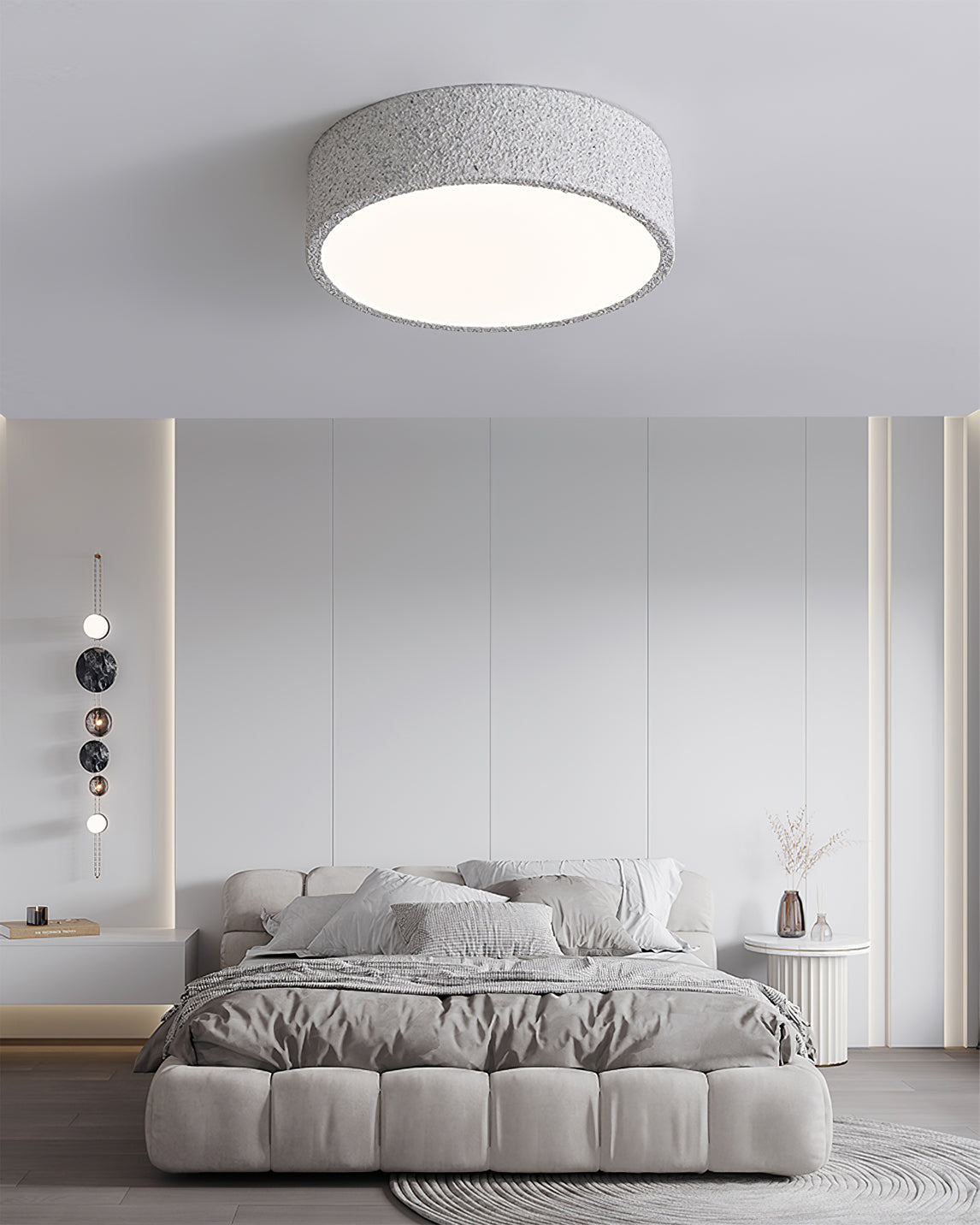 Modern Ceiling Light  Brutalist Gray Round Design - Product detail 6