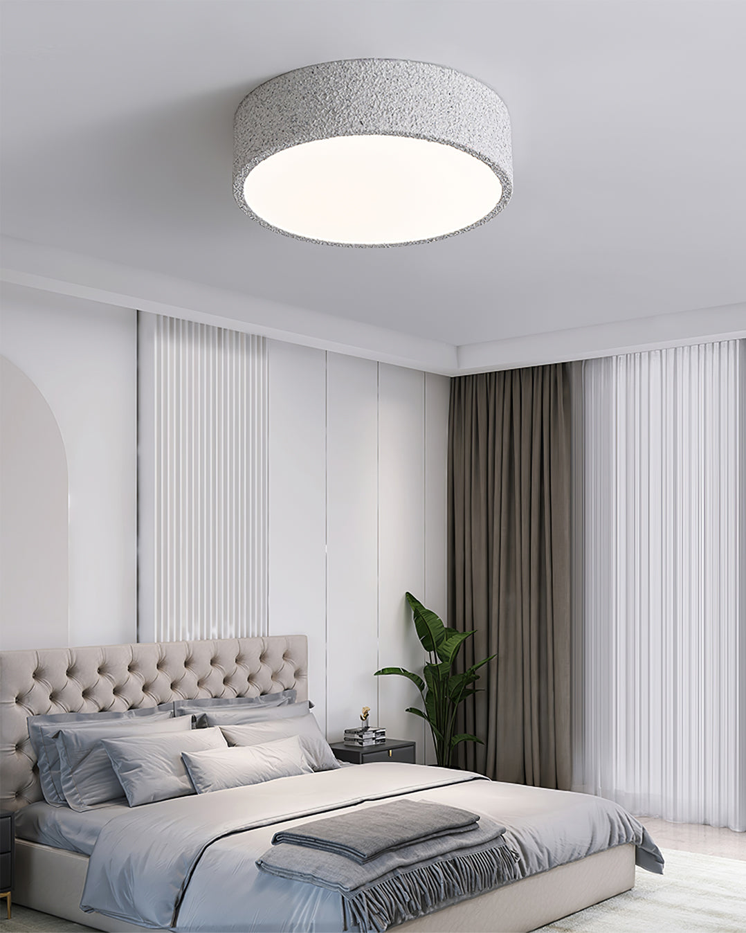 Modern Ceiling Light  Brutalist Gray Round Design - Product detail 8