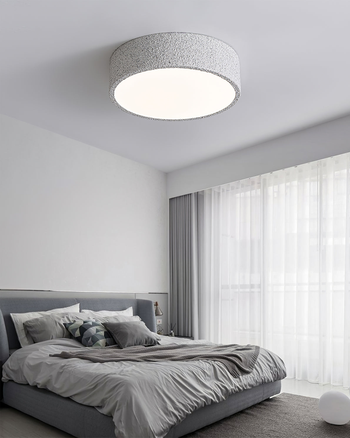 Modern Ceiling Light  Brutalist Gray Round Design - Product detail 9