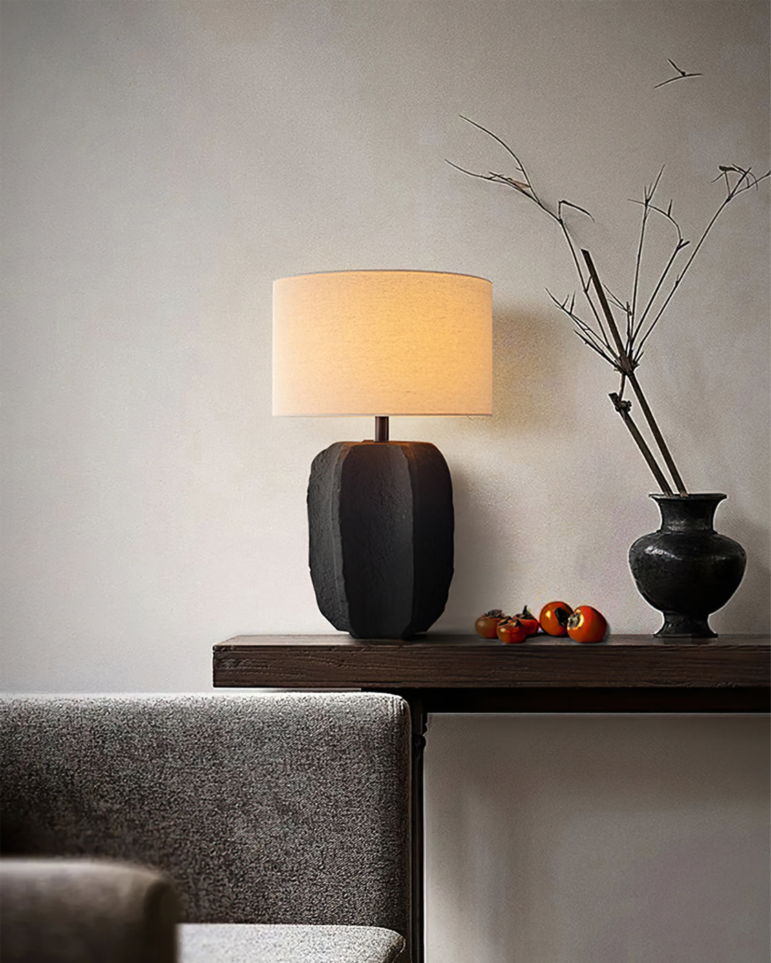 Modern Ceramic Table Lamp  Ribbed Base Design - Product detail 9