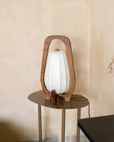 Japanese Table Lamp  Natural Wood Frame With Fabric Shade - Product detail 9