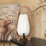 Japanese Table Lamp  Natural Wood Frame With Fabric Shade - Product detail 8