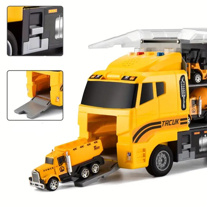 Construction Vehicle Toy Set  Interactive Play Mat And Storage Case - Product detail 4