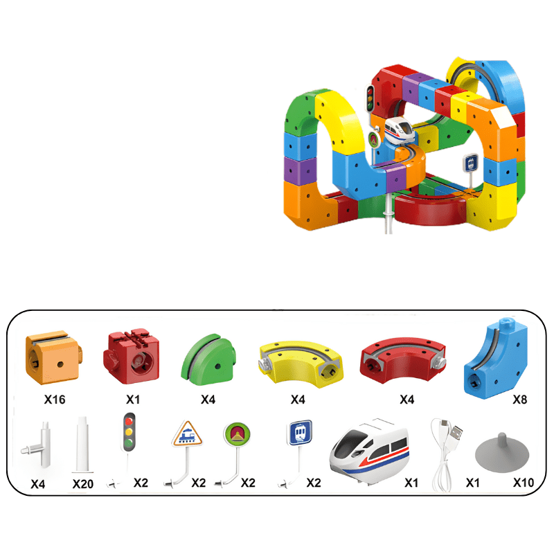3D Railway Construction Kit  Modular STEM Building Set with Rechargeable Train - Product detail 10