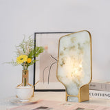 Alabaster Table Lamp  Gold Metal Frame with Natural Stone Shade - Product detail 7